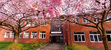 Der Haupteingang der Schule