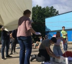 Ballon mit der Sonde verbinden